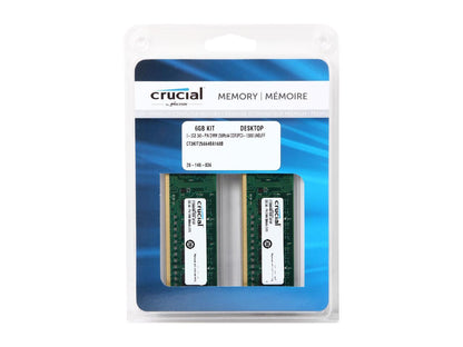 Crucial 6GB (3 x 2GB) 240-Pin DDR3 SDRAM DDR3 1600 (PC3 12800) Desktop Memory Model CT3KIT25664BA160B
