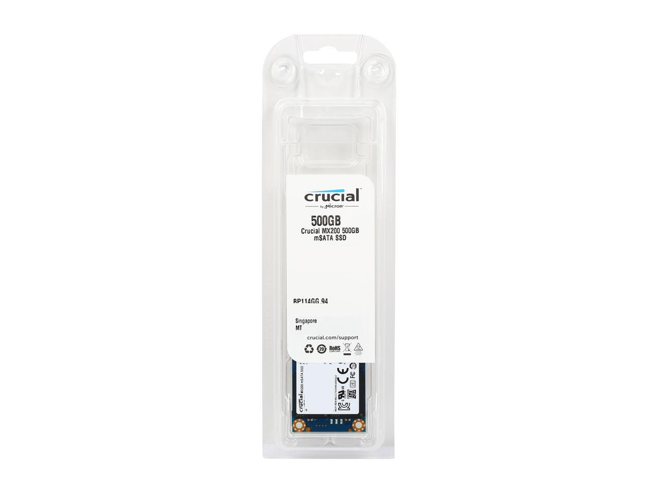 Crucial MX200 mSATA 500GB SATA 6Gbps (SATA III) Micron 16nm MLC NAND Internal Solid State Drive (SSD) CT500MX200SSD3