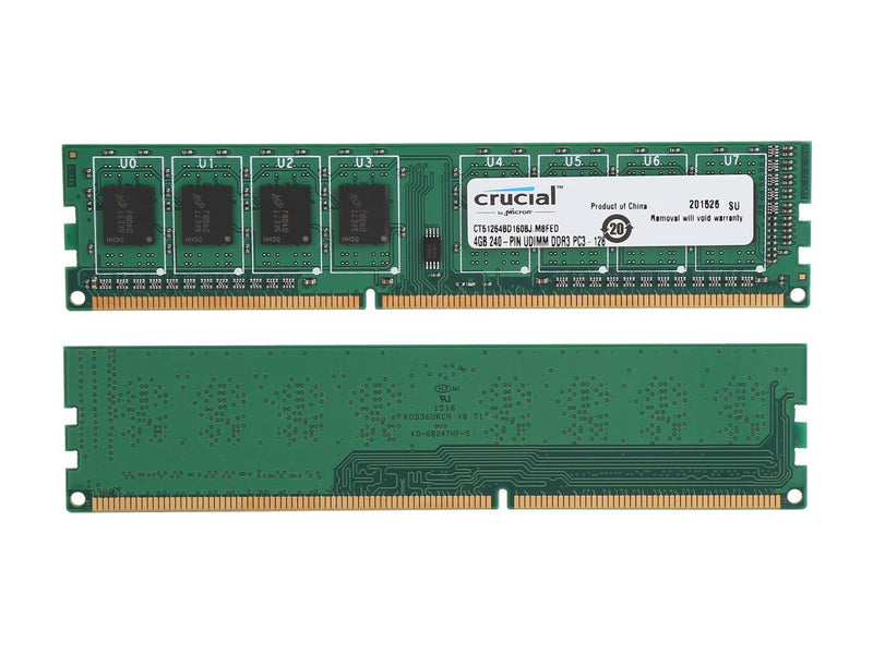 Crucial 8GB (2 x 4GB) 240-Pin DDR3 SDRAM DDR3L 1600 (PC3L 12800) High Density Desktop Memory Model CT2K51264BD160BJ