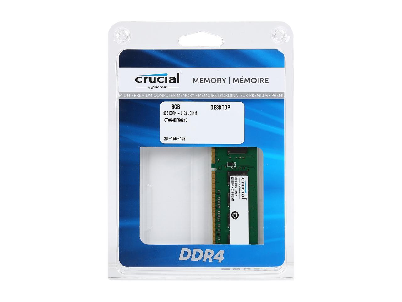 Crucial 8GB 288-Pin DDR4 SDRAM DDR4 2133 (PC4 17000) Micron Chipset Desktop Memory Model CT8G4DFS8213