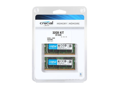 Crucial 32GB Kit (16GBx2) DDR4 2400 MT/s (PC4-19200) DR x8 SODIMM 260-Pin for Mac - CT2K16G4S24AM
