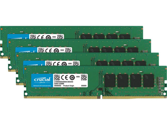 Crucial 64GB (4 x 16GB) DDR4 2666MHz DRAM (Desktop Memory) CL19 1.2V DR DIMM (288-pin) CT4K16G4DFD8266