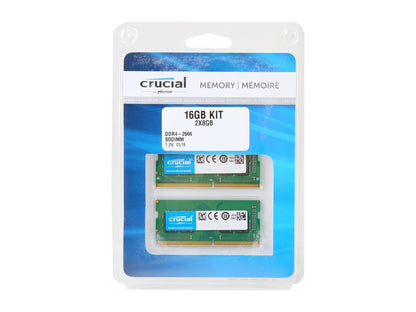 Crucial 16GB (2 x 8GB) DDR4 2666 (PC4 21300) 260-Pin DDR4 SO-DIMM Laptop Memory Model CT2K8G4SFS8266