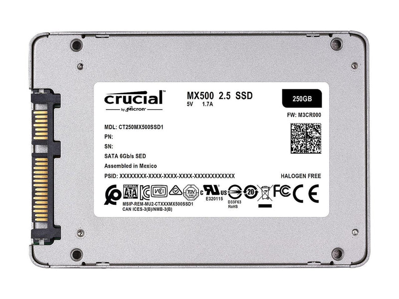 Crucial MX500 2.5" 250GB SATA III 3D NAND Internal Solid State Drive (SSD) CT250MX500SSD1T
