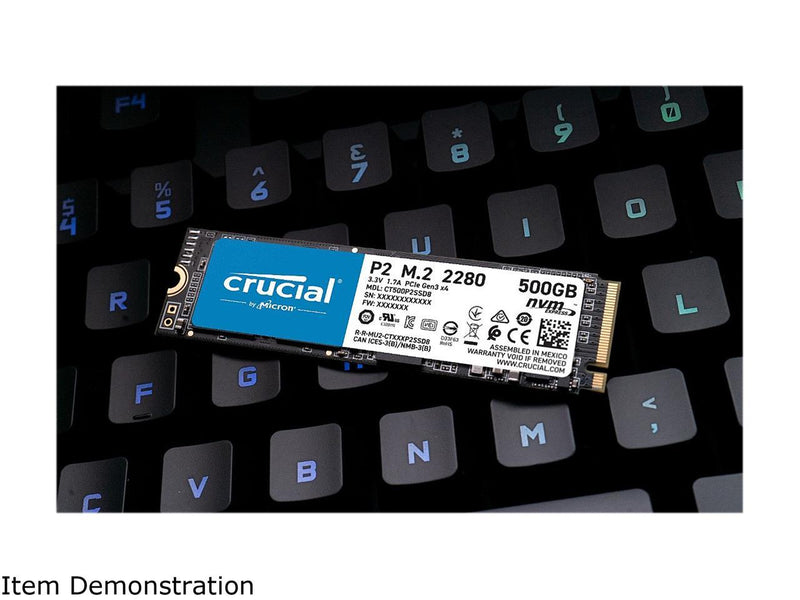 Crucial P2 500GB 3D NAND NVMe PCIe M.2 SSD Up to 2300 MB/s - CT500P2SSD8