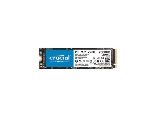 Crucial P1 2TB 3D NAND NVMe PCIe Internal SSD, up to 2000 MB/s - CT2000P1SSD8