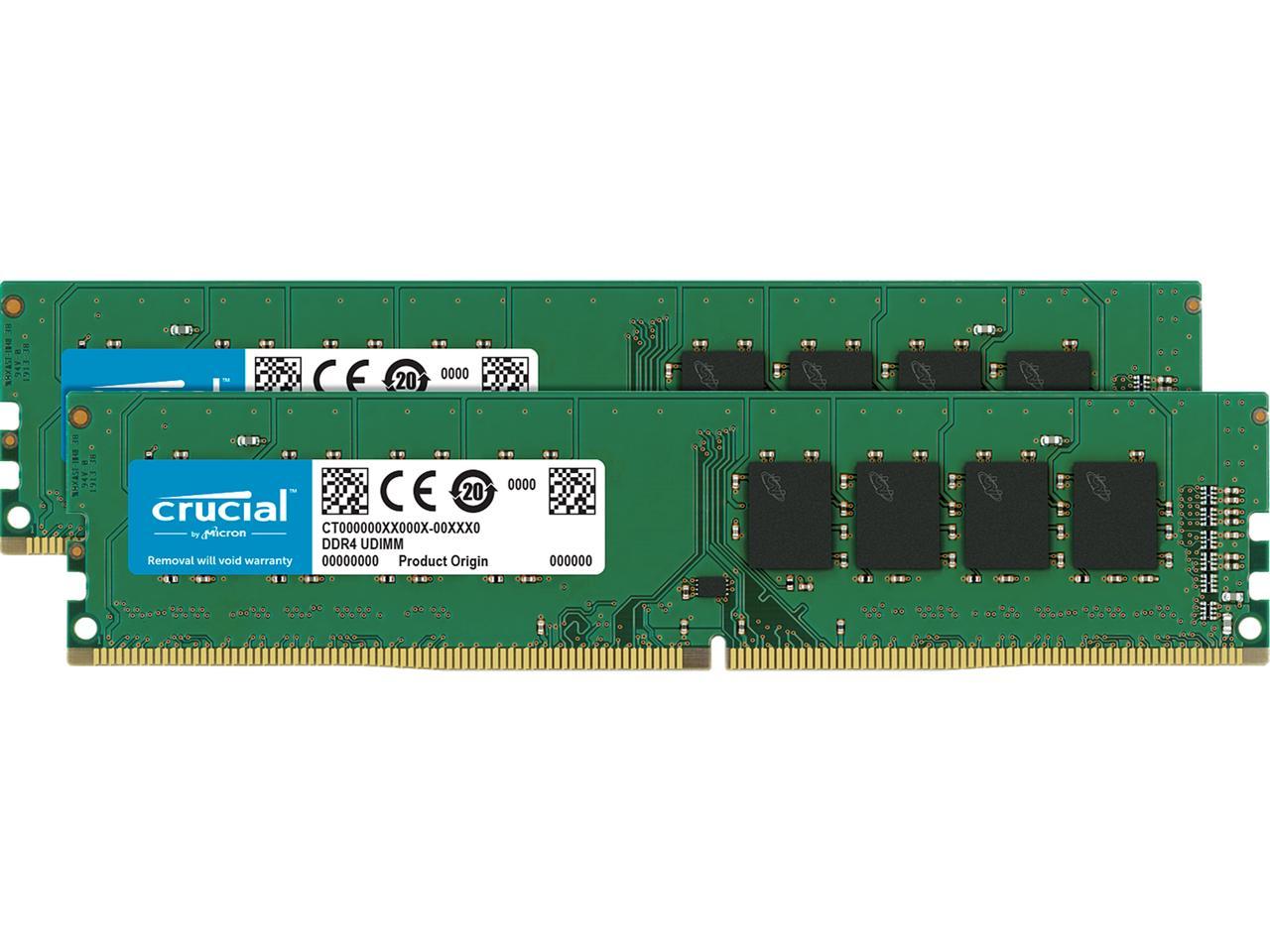 Crucial 32GB (2 x 16GB) 288-Pin DDR4 SDRAM DDR4 2666 (PC4 21300) Desktop Memory Model CT2K16G4DFRA266
