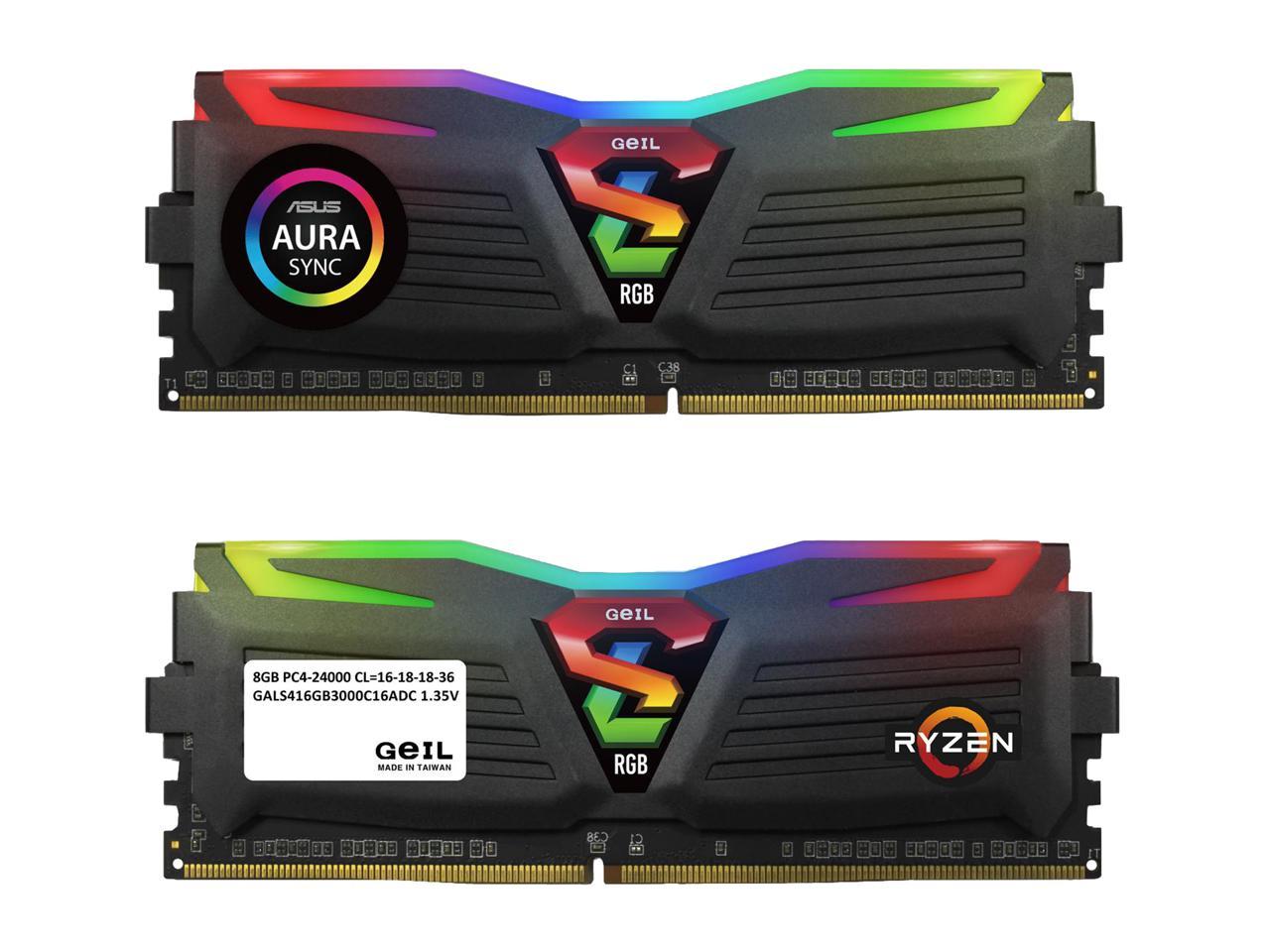 GeIL SUPER LUCE RGB SYNC AMD Edition 16GB (2 x 8GB) 288-Pin DDR4 SDRAM DDR4 3000 (PC4 24000) Desktop Memory Model GALS416GB3000C16ADC
