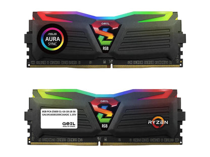 GeIL SUPER LUCE RGB SYNC AMD Edition 16GB (2 x 8GB) 288-Pin DDR4 SDRAM DDR4 3200 (PC4 25600) Intel XMP 2.0 Desktop Memory Model GALS416GB3200C16ADC