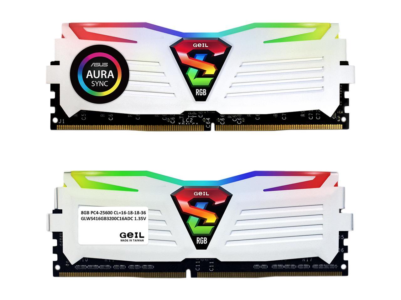 GeIL SUPER LUCE RGB SYNC 16GB (2 x 8GB) 288-Pin DDR4 SDRAM DDR4 3200 (PC4 25600) Desktop Memory Model GLWS416GB3200C16ADC