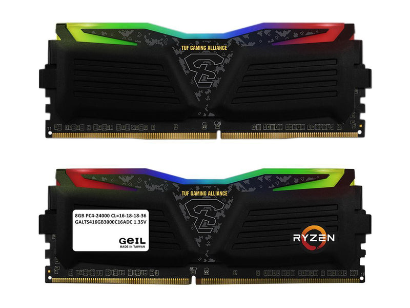 GeIL 16GB (2 x 8GB) 288-Pin DDR4 RGB SDRAM DDR4 3000 (PC4 24000) Desktop Memory Model GALTS416GB3000C16ADC TUF Gaming Alliance