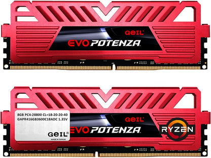 GeIL EVO POTENZA AMD 16GB (2 x 8GB) 288-Pin DDR4 SDRAM DDR4 3600 (PC4 28800) Desktop Memory Model GAPR416GB3600C18ADC