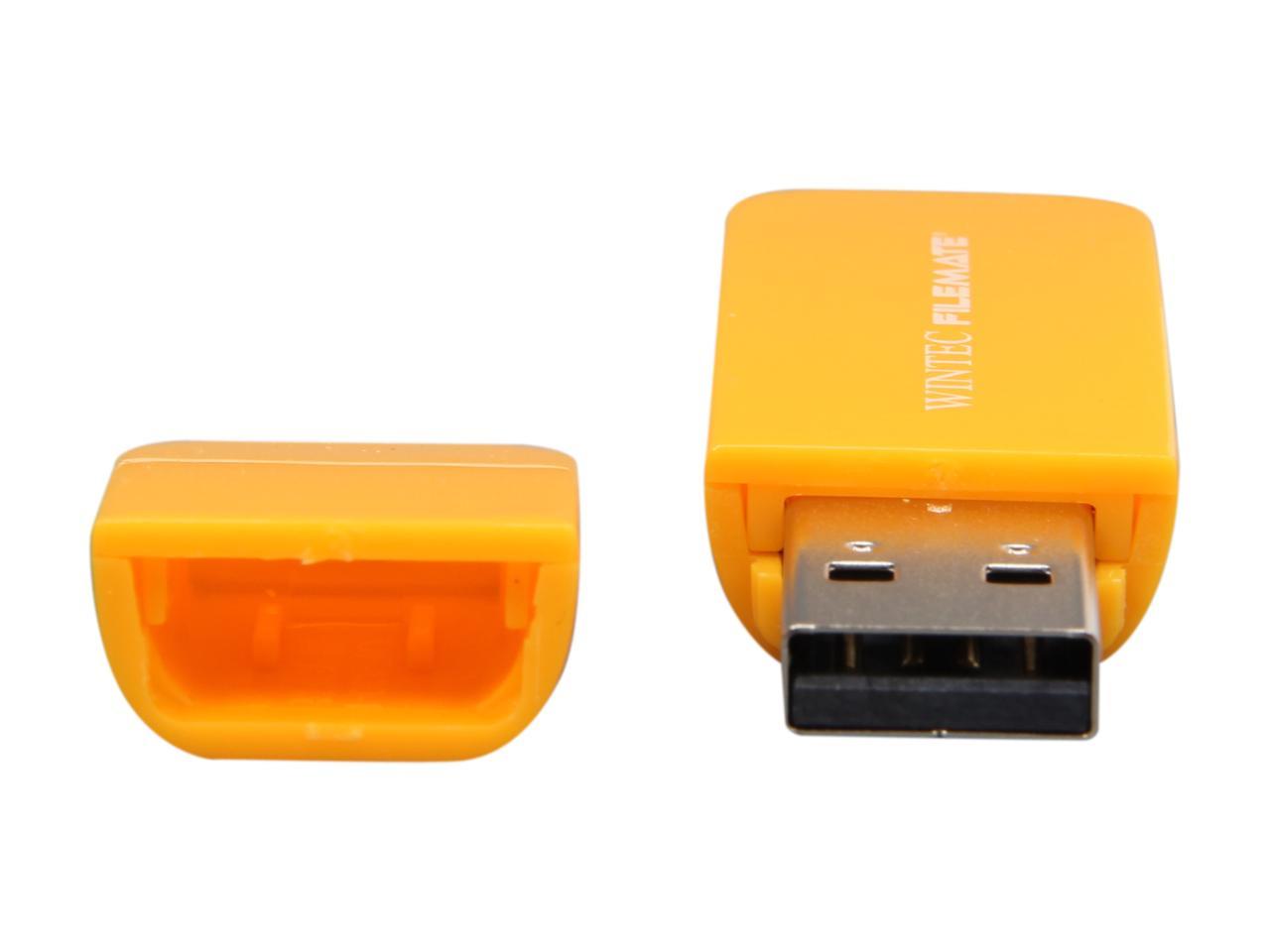 Wintec FileMate Contour 16GB USB 2.0 Flash Drive (Tangerine) Model 3FMSP03U2YL-16G-R