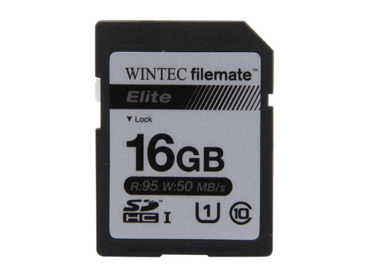 Wintec Filemate Elite 16GB Secure Digital High-Capacity (SDHC) Flash Card Model 3FMSD16GBU1E-R