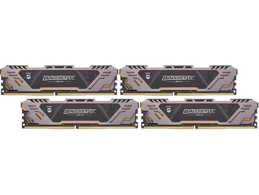 Crucial Ballistix Sport AT 3000 MHz DDR4 DRAM Desktop Gaming Memory Kit 64GB (16GBx4) CL17 BLS4K16G4D30CEST