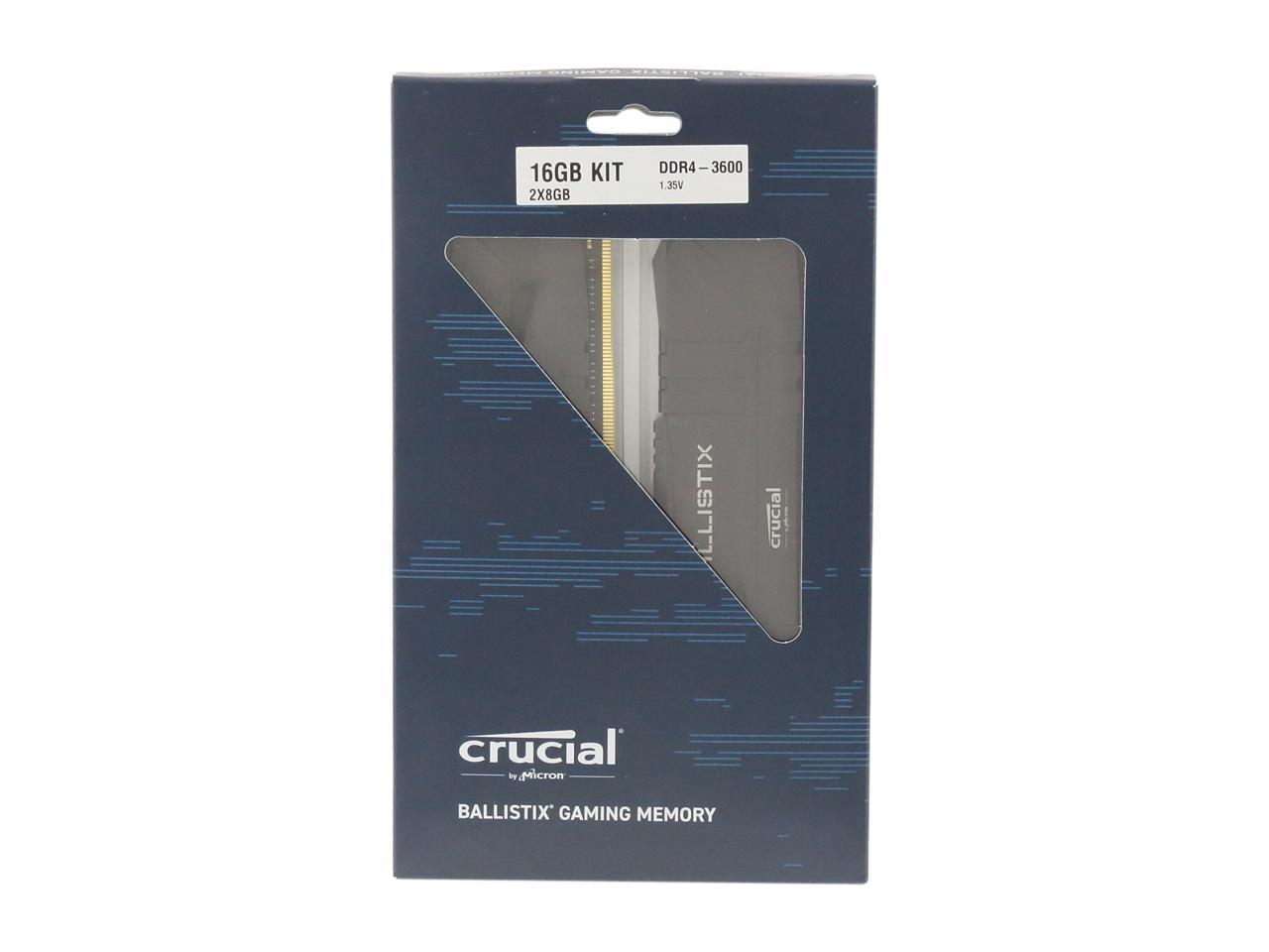 Crucial Ballistix 16GB (2 x 8GB) 288-Pin DDR4 SDRAM DDR4 3600 (PC4 28800) Desktop Memory Model BL2K8G36C16U4B