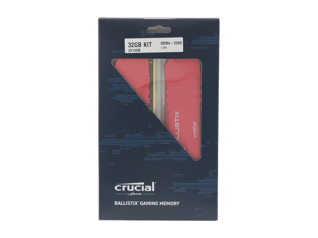 Crucial Ballistix 32GB (2 x 16GB) 288-Pin DDR4 SDRAM DDR4 3200 (PC4 25600) Desktop Memory Model BL2K16G32C16U4R