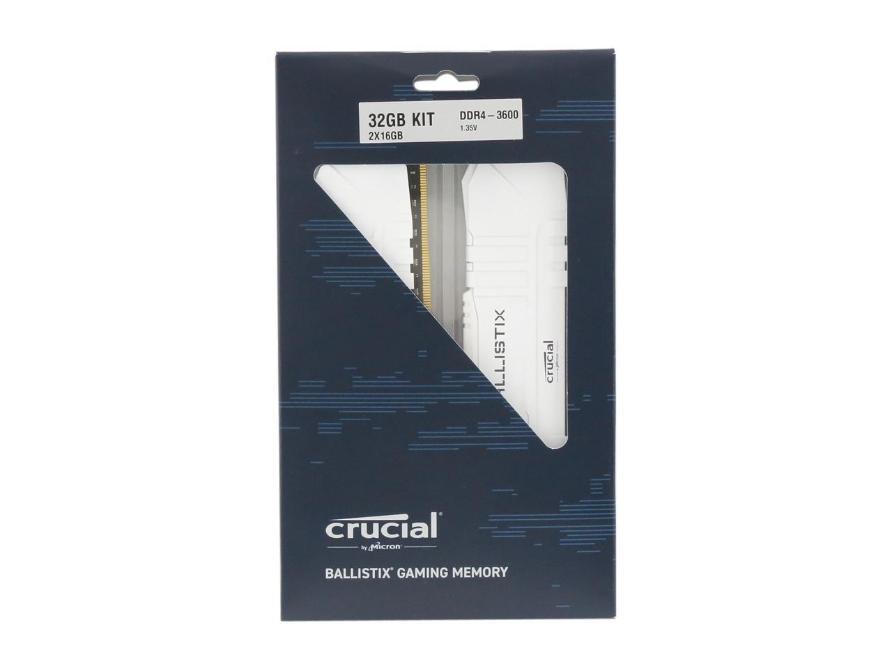 Crucial Ballistix 32GB (2 x 16GB) 288-Pin DDR4 SDRAM DDR4 3600 (PC4 28800) Desktop Memory Model BL2K16G36C16U4W