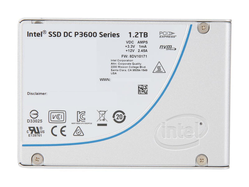 Intel DC P3600 SSDPE2ME012T401 2.5" U.2 1.2TB PCI-Express 3.0 x4 MLC Solid State Disk - Enterprise
