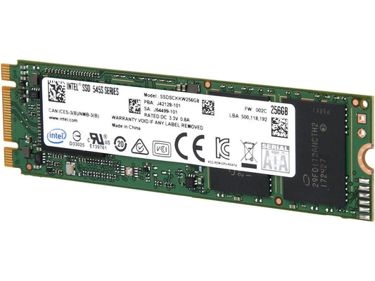 Intel 545s M.2 2280 256GB SATA III 64-Layer 3D NAND TLC Internal Solid State Drive (SSD) SSDSCKKW256G8X1