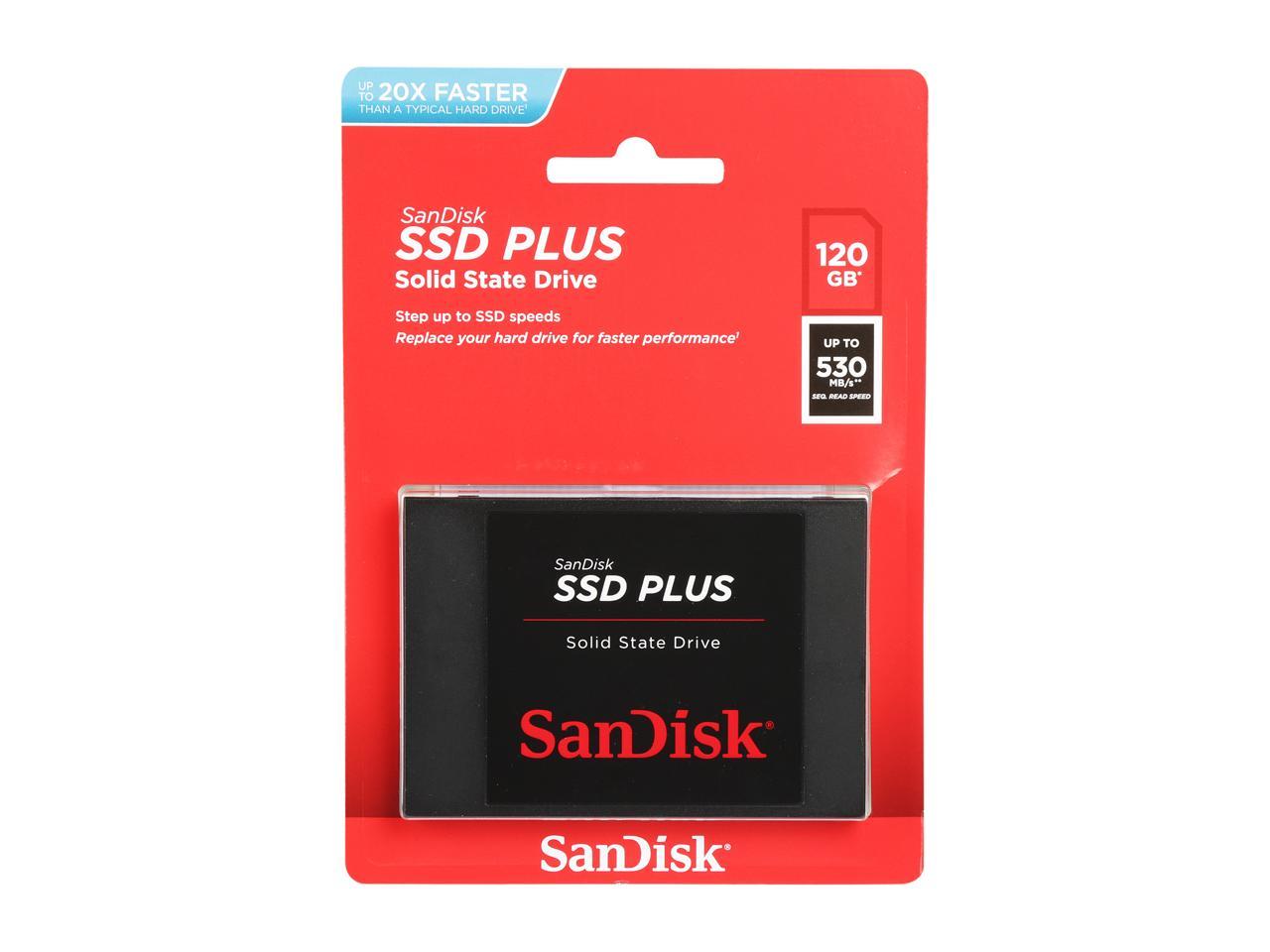 SanDisk SSD Plus 120GB Internal SSD - SATA III 6Gb/s, 2.5"/7mm - SDSSDA-120G-G26