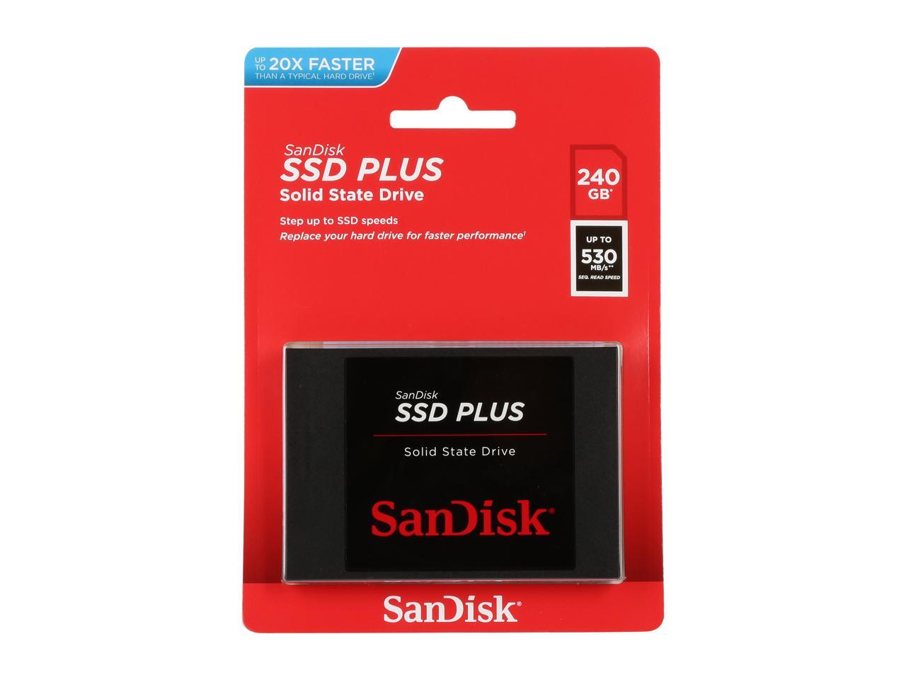 SanDisk SSD Plus 240GB Internal SSD - SATA III 6Gb/s, 2.5"/7mm - SDSSDA-240G-G26