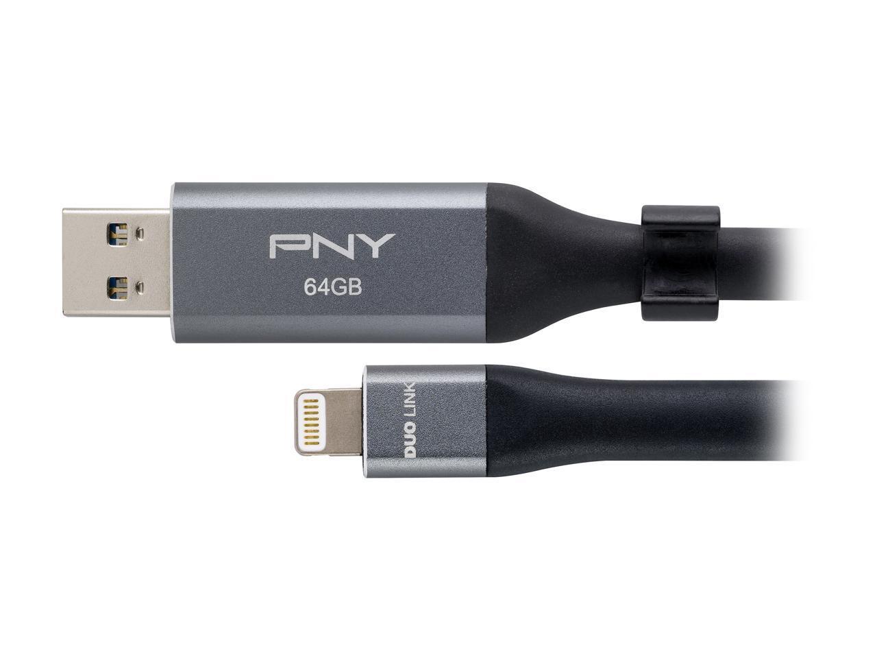PNY 64GB DUO LINK USB 3.0 OTG Flash Drive for IPhone and I Pad (P-FDI64GLA02GC-RB)