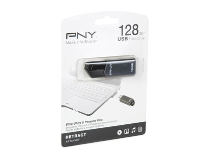 PNY 128GB Retract USB 2.0 Flash Drive (P-FD128RTCG-GE)