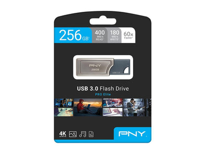 PNY 256GB Pro Elite USB 3.0 Flash Drive, Speed Up to 400MB/s (P-FD256PRO-GE)
