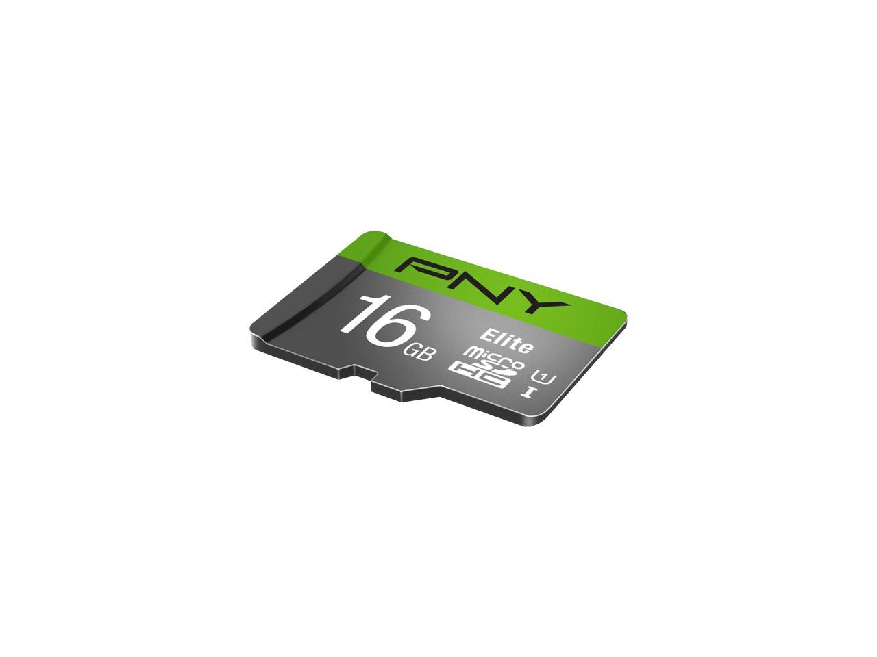PNY 16GB Elite microSDHC UHS-I/U1 Class 10 Memory Card with Adapter, Speed Up to 85MB/s (P-SDU16U185EL-GE)