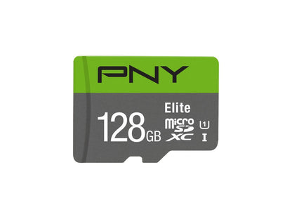 PNY 128GB Elite microSDXC UHS-I/U1 Class 10 Memory Card with Adapter, Speed Up to 85MB/s (P-SDU128U185EL-GE)