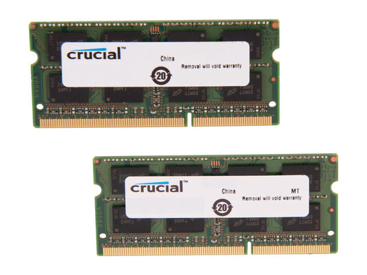 Crucial 8GB Kit (2 x 4GB) DDR3L 1600 MT/s (PC3L-12800) SODIMM 204-Pin 1.35V Laptop Memory - CT2KIT51264BF160B