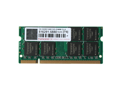 Transcend 2GB 200-Pin DDR2 SO-DIMM DDR2 800 (PC2 6400) Laptop Memory Model JM800QSU-2G