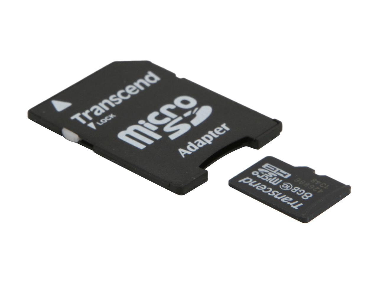Transcend 8GB microSDHC Flash Card Model TS8GUSDHC10