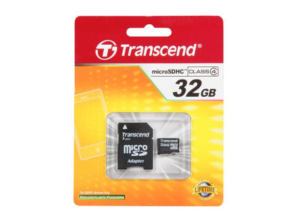 Transcend 32GB microSDHC Flash Card with Adapter Model TS32GUSDHC4