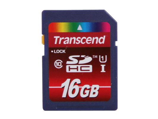 Transcend 16GB Secure Digital High-Capacity (SDHC) UHS-I Flash Memory Card Model TS16GSDHC10U1