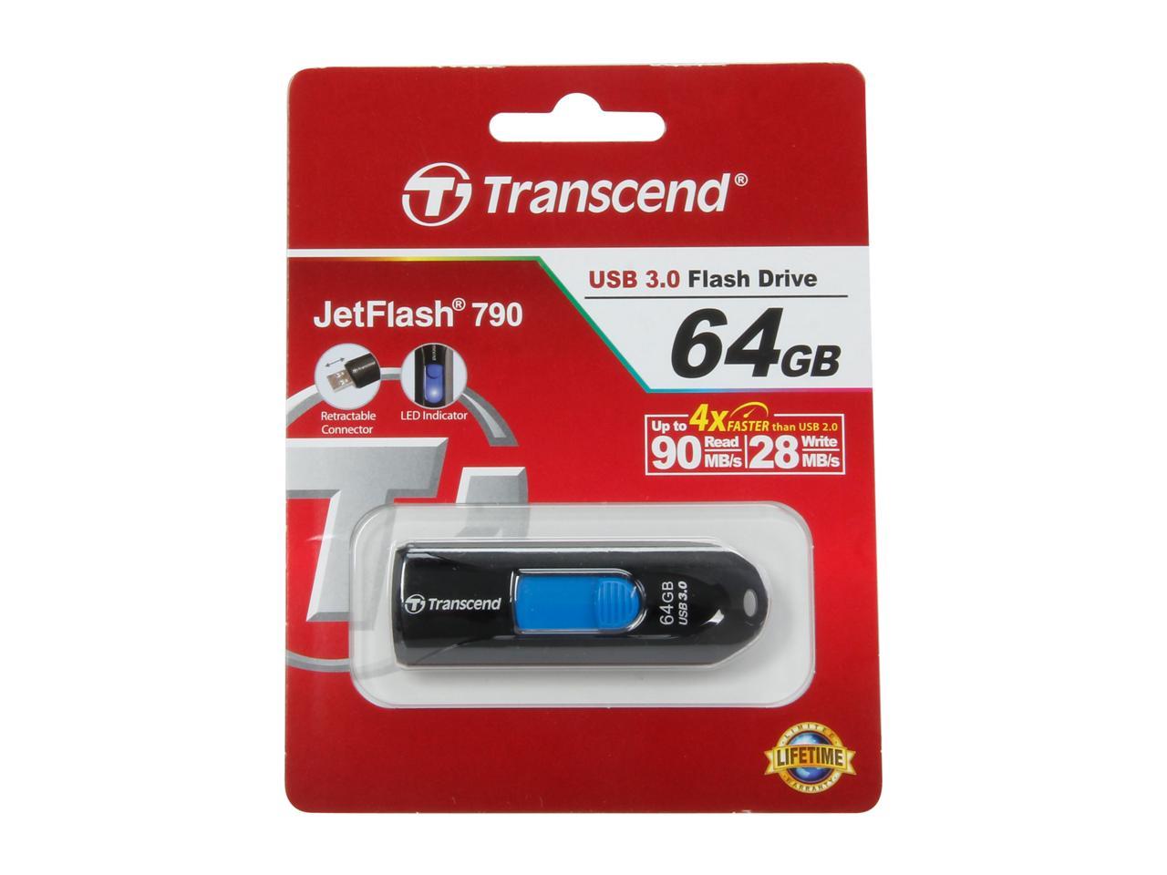 Transcend JetFlash 790 64GB USB 3.0 Flash Drive Model TS64GJF790K