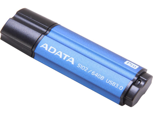 ADATA 64GB S102 Pro Advanced USB 3.0 Flash Drive, Speed Up to 100MB/s (AS102P-64G-RBL)