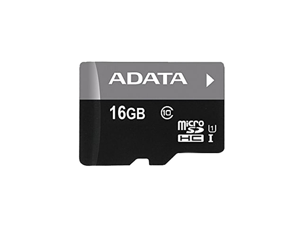 ADATA 16GB Premier microSDHC UHS-I / Class 10 Memory Card with SD Adapter, Speed Up to 50MB/s (AUSDH16GUICL10-RA1)