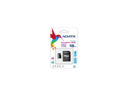 ADATA 16GB Premier microSDHC UHS-I / Class 10 Memory Card with SD Adapter, Speed Up to 50MB/s (AUSDH16GUICL10-RA1)