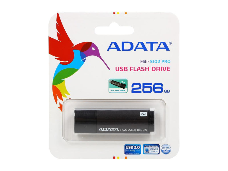 ADATA 256GB S102 Pro Advanced USB 3.0 Flash Drive, Speed Up to 200MB/s (AS102P-256G-RGY)