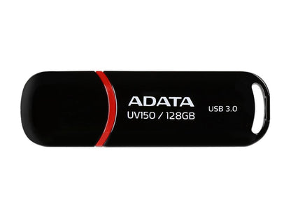 ADATA 128GB UV150 Snap-on Cap USB 3.0 Flash Drive (AUV150-128G-RBK)
