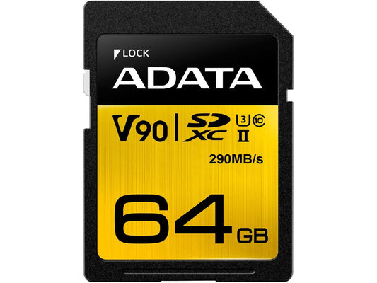 ADATA Premier ONE 64GB Secure Digital Extended Capacity (SDXC) Flash Card Model ASDX64GUII3CL10-C