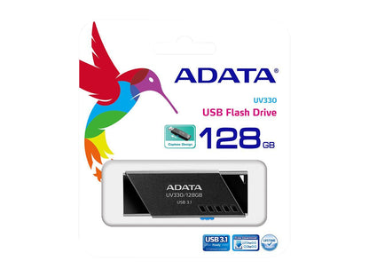 ADATA 128GB UV330 USB 3.1 Flash Drive (AUV330-128G-RBK)