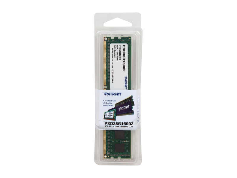 Patriot Signature Line 8GB 240-Pin DDR3 SDRAM DDR3 1600 (PC3 12800) Desktop Memory Model PSD38G16002