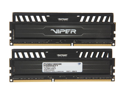 Patriot Viper 3 8GB (2 x 4GB) 240-Pin DDR3 SDRAM DDR3 1600 (PC3 12800) Desktop Memory Model PV38G160C9K