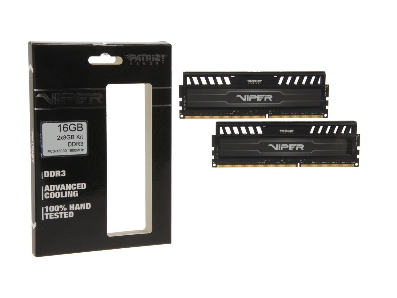 Patriot Viper 3 16GB (2 x 8GB) 240-Pin DDR3 SDRAM DDR3 1866 (PC3 15000) Desktop Memory Model PV316G186C0K