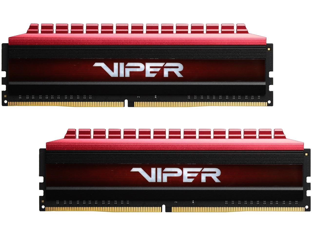Patriot Viper 4 8GB (2 x 4GB) 288-Pin DDR4 SDRAM DDR4 3000 (PC4 24000) Intel XMP 2.0 Extreme Performance Memory, Black Sides / Red Top Model PV48G300C6K