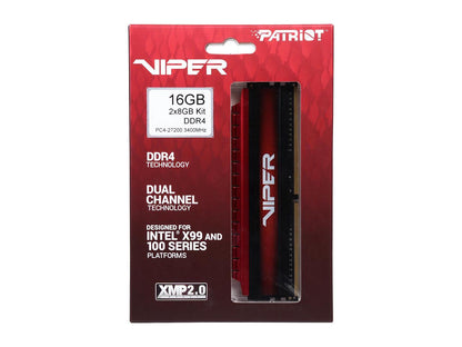 Patriot Viper 4 16GB (2 x 8GB) 288-Pin DDR4 SDRAM DDR4 3400 (PC4 27200) Desktop Memory Model PV416G340C6K