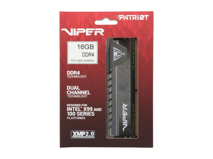 Patriot Viper Elite 16GB (1 x 16GB) DDR4 2400MHz DRAM (Desktop Memory) CL16 1.2V Grey DIMM (288-pin) Extreme Performance Memory PVE416G240C6GY (Intel XMP, AMD Ryzen)